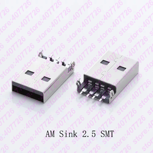 10 stk usb 2.0 stik a type hanstik stik usb stik  am 4 pin vask 2.5 smt /vask 1.2 dip kabel lodning