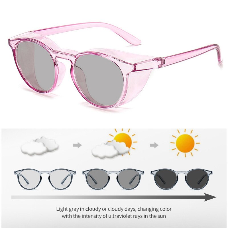 Photochrome Polarisierte Sonnenbrille Seite Schilde Anti-allergie Wind Spritzen Sicherheit Verfärbung Brille: C3