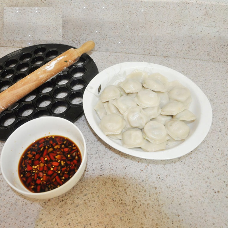 Dumplings værktøjsfabrikant skimmel aluminium samosa komfur russisk pelmeni maker 37 huller ravioli dumplings gør skimmel