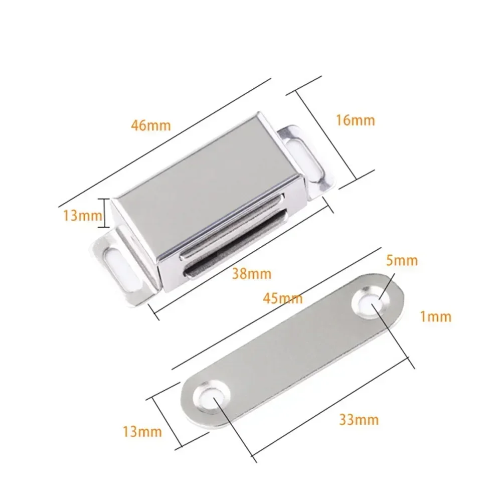 Magnetische deurvanger Sterke, zware kastvangsten Kast Garderobemagneten Deurgrendel Catch Meubelstopper Hardware: nikkel