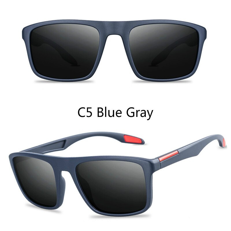 Sort polariserede solbriller mænd kørsel/sports solbriller ovale polariserede nuancer til mænd/kvinder  uv400 briller mandlige hun: C5 blågrå