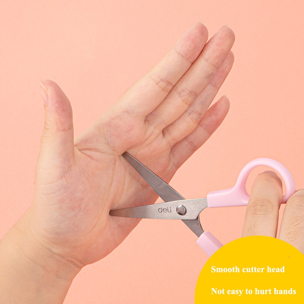 Deli 6021 student scissors for students and children's art and art scissors safety manual DIY tools