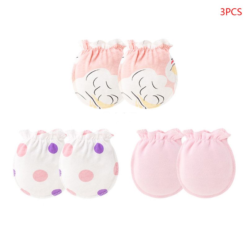 3 Paar/satz Baby Handschuhe 0-6 Monate Neugeborenen Anti-greifen Handschuh Fuß Abdeckung Dünne Neue: 3