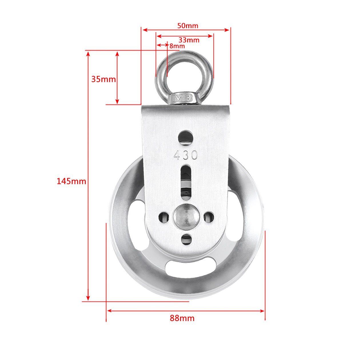 Fitness Pulley Cable System Aluminum Alloy Nylon Grooved Pulley Wall-mounted Rotating Silent Pulley DIY Lat Pulldown Attachments: 7
