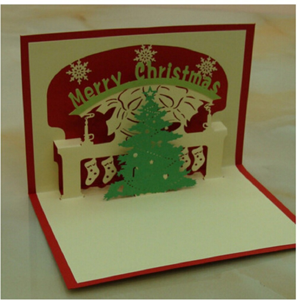 3D Stereoscopic Pop Up Greeting Card Handmade Happy Birthday Party Merry Christmas Card: 20