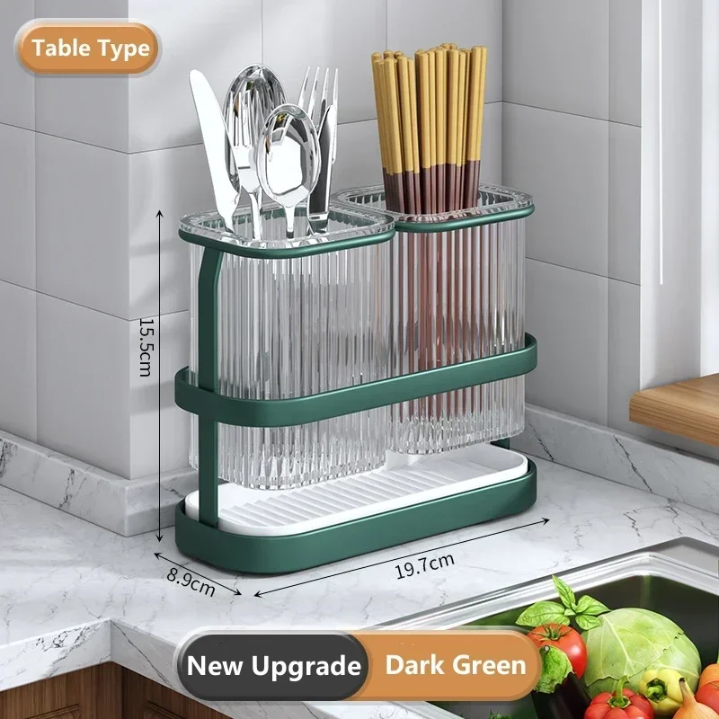 Organizer Gebruiksvoorwerp Houder Eetstokje Opbergrek Bestek Gootsteen Eetstokjes Keuken Lepel Vork Afvoer: Licht Geel