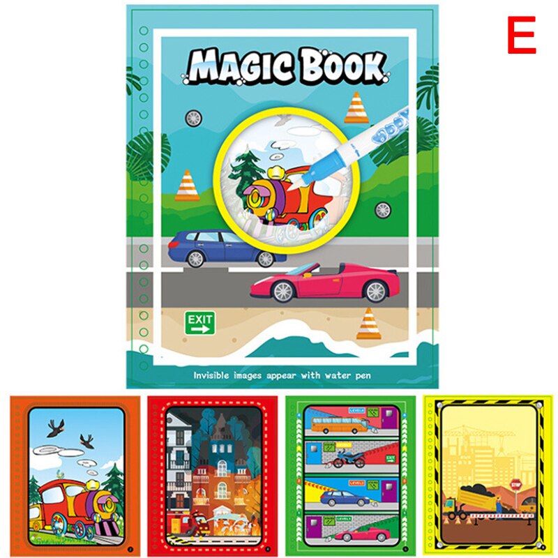 Livre de coloriage stylo magique peinture planche à dessin pour enfants jouets magique eau dessin livre d'anniversaire répété réutilisable GDeals: E