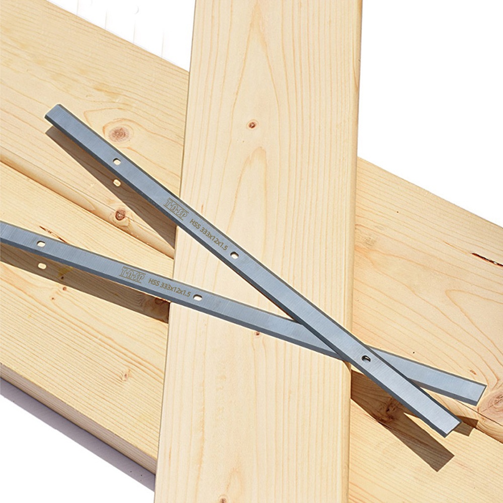 Tasp 2 stk 13 &quot; tykkelse høvlblade dobbeltkantede knive 333 x12 x 1.5mm til delta 22-580 22-590 tp300 metabo  dh330 ryobi  ap1300