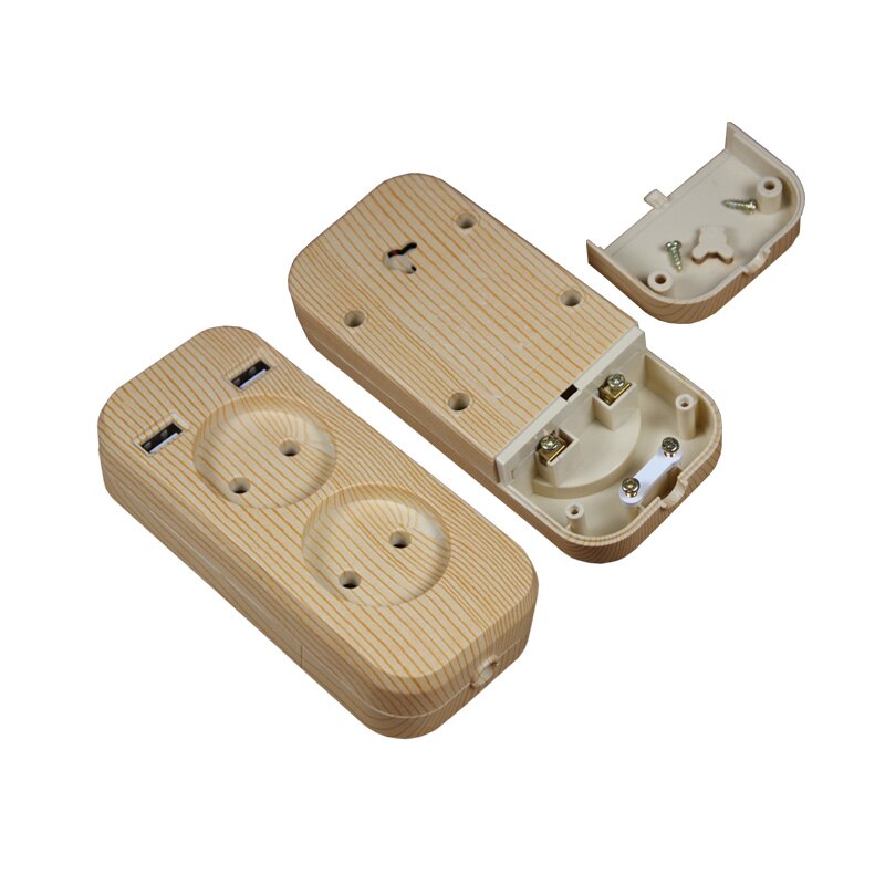 USB extension Socket charger Double USB Port 5V 2A Usb wood tree color usb outlet FZ-03