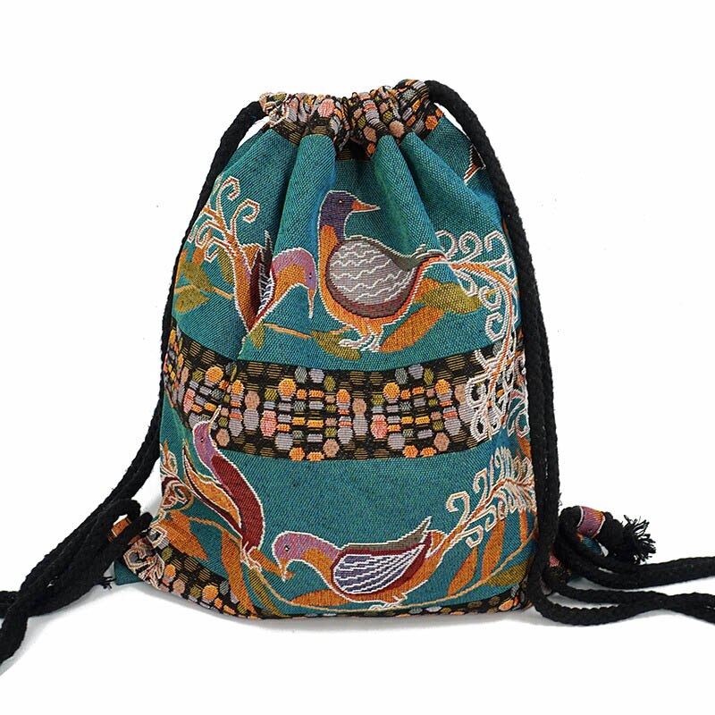 LilyHood damski plecak z tkaniny żeński cygański czeski boho chic Aztec Ibiza Tribal etniczny Ibiza brązowy plecak ze sznurkiem torby: NO 14