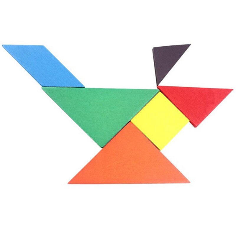 Ig spill hjernetrim tregeometri tangram puslespill form kognitiv intellektuell utvikling barneleker barneleke