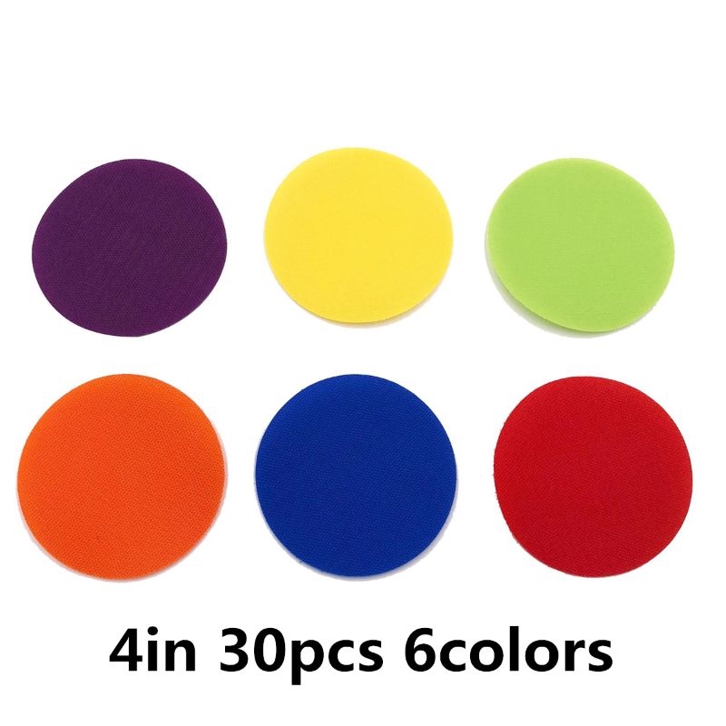 Mark Its Sitting Carpet Spots to Educate, Pack of 30 Rug Circles Marker Dots for Preschool, Kindergarten, and Elementary Teacher: 4in 30pcs 6colors