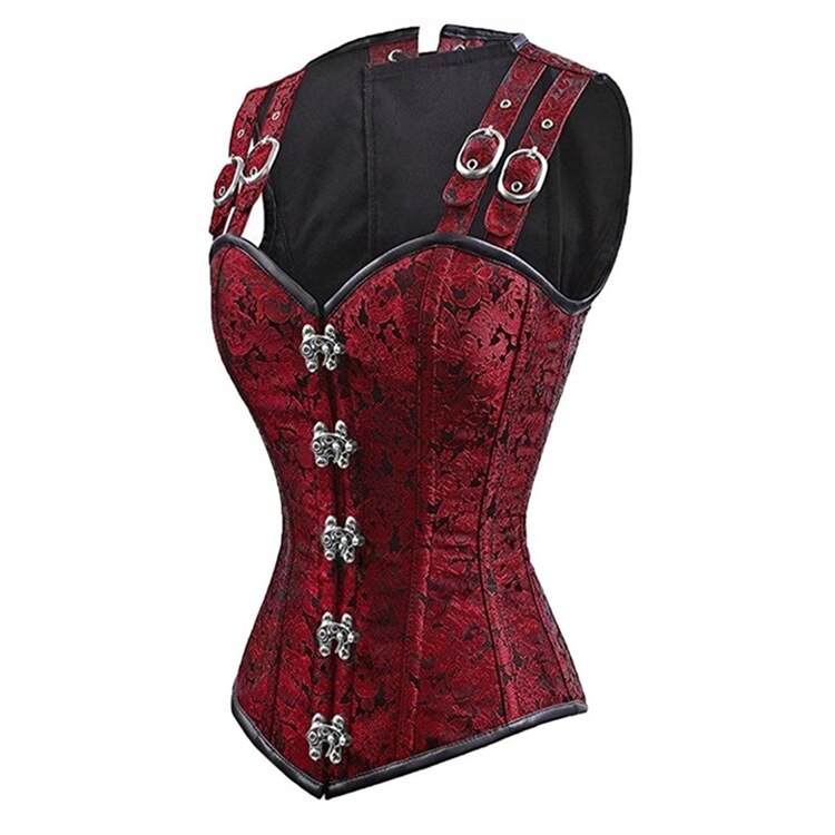 Steampunk Overbust Frauen Korsett verrotten Stahl Knochen Korse oben Schwarz gotisch Kleidung Punk Gothic Mieder Kostümich