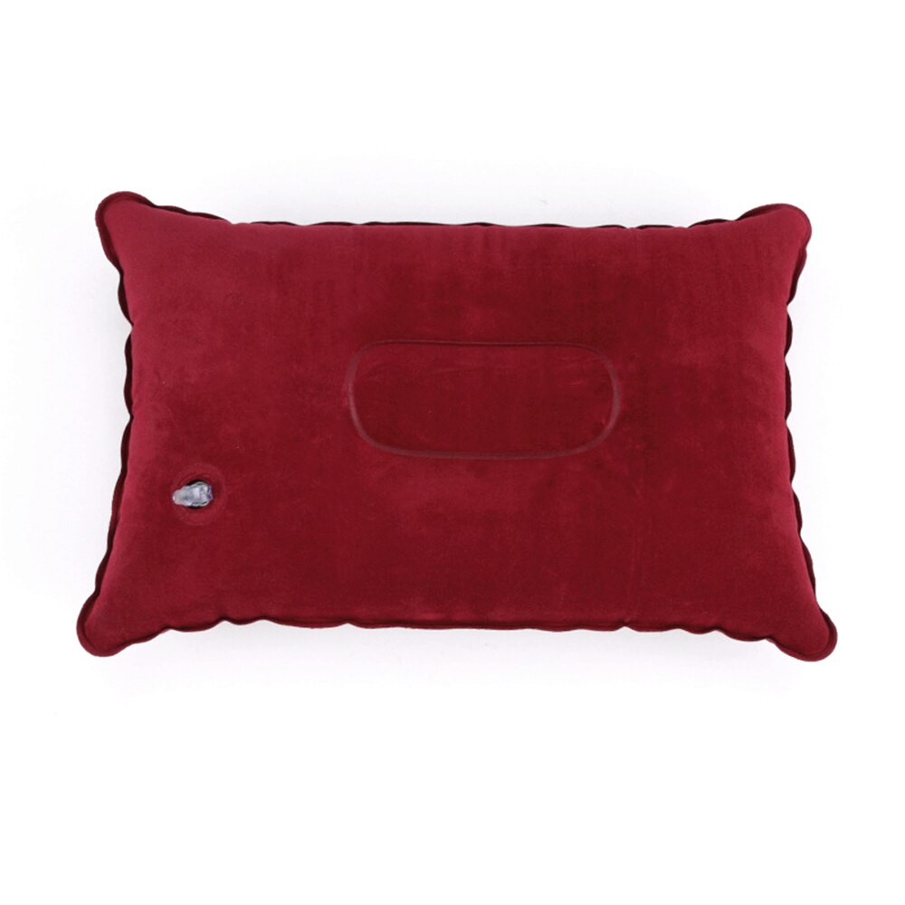 S-Portable Ultralight Inflatable PVC Nylon Air Pillows Camping Sleep Cushion Travel Hiking Beach Car Plane Head Rest Camp Gears: Wine-S