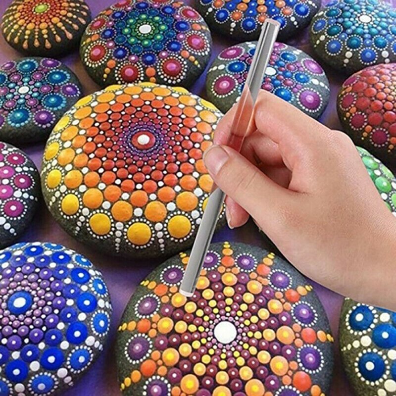 36 herramientas para puntear mandalas y pintar rocas, kit de puntos para pintar rocas, bolígrafo para pintar piedras, plantilla de herramienta de lunares, cosmética