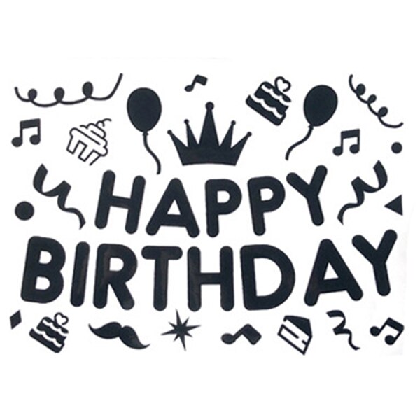 Gelukkige Verjaardag Ballon Decal Aluminiumfolie Ballon Decoratie Stickers Scrapbooking Craft Feestartikelen SEC88: Goud