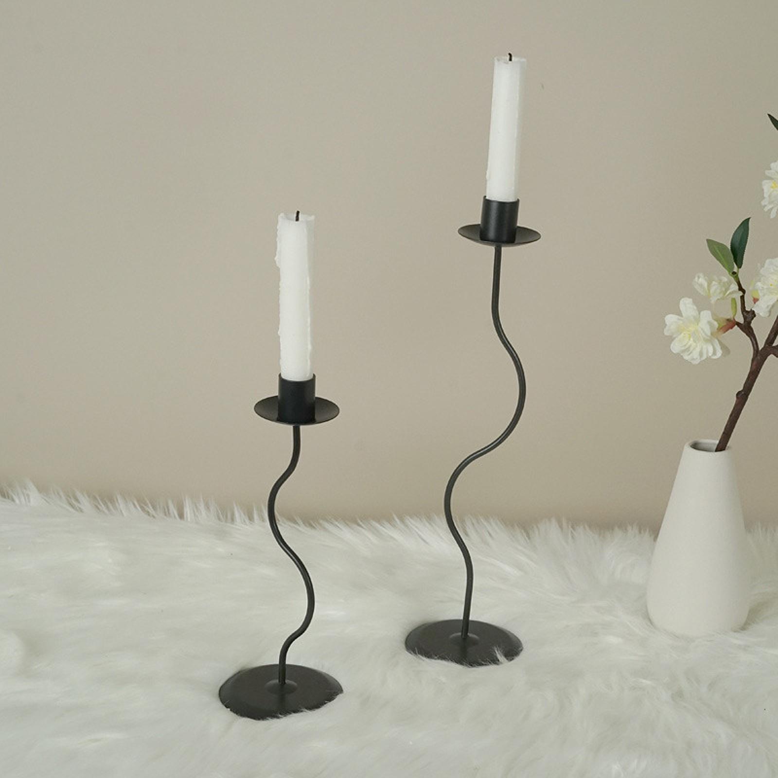 Metal Candlestick Taper Candle Holder Table Centerpiece for Bedroom
