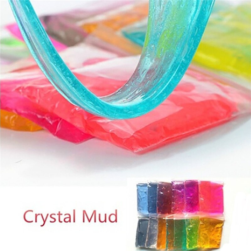 Clay slime diy krystal mudder leg gennemsigtig magisk plasticine børnelegetøj afstressende mudder fluffy floam slime  ye11.19