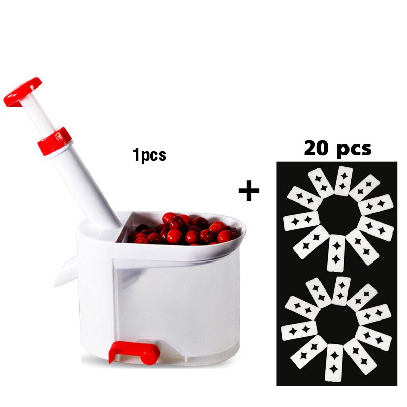 Cherry Pitter Zaad Remover Machine Fruit Nucleaire Corer Met Container Keuken Accessoires Gadgets Tool Voor Keuken: 1M 20pcs pad