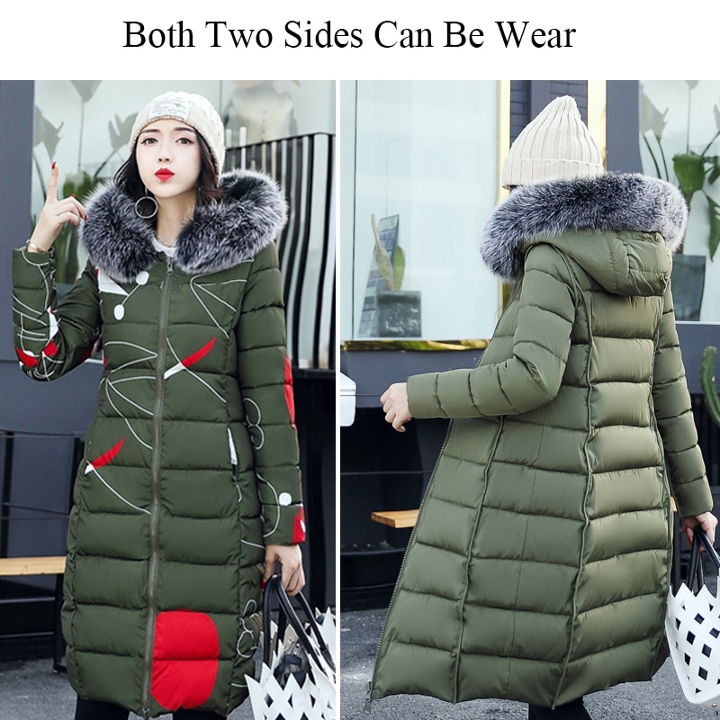 Winter dames capuchonjas met bontkraag, dikke warme lange jas, dames, plus size 3xl , bovenkleding, parka, dames, chaqueta feminino