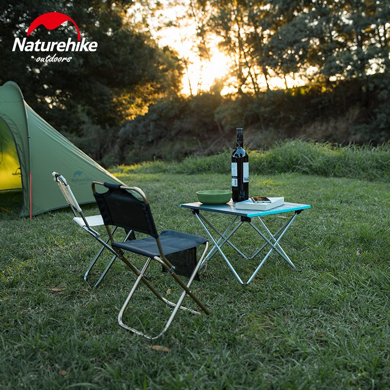 Naturehike letvægtsbord kompakt roll up aluminiumsbord bærbart sammenklappeligt picnicbord sammenfoldeligt metal foldbart campingbord