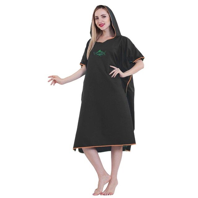 Lightweight Changing Robe for Women & Men Beach Towel Dryrobe Towel Changing Robe Towel Quick Dry Outdoors Sports Swimming Home: Black