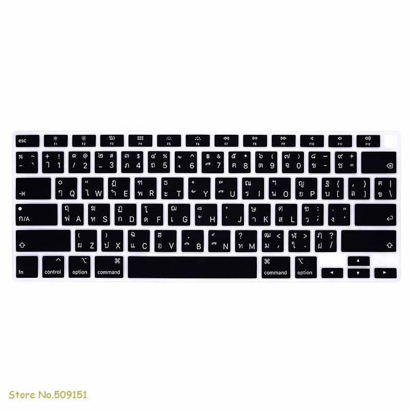 Russian Korean Thai Taiwanese For MacBook Air 13 A2179 Touch Laptop Keyboard Protector Silicone Keyboard Skin Cover: Thai