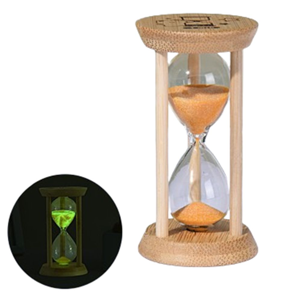 Bamboe Fluorescerende Zandloper 1/10 Minuut Creatieve Lichtgevende Zandloper Geen Elektriciteit Vereist Duurzame Decoratieve Zandklok: Goud
