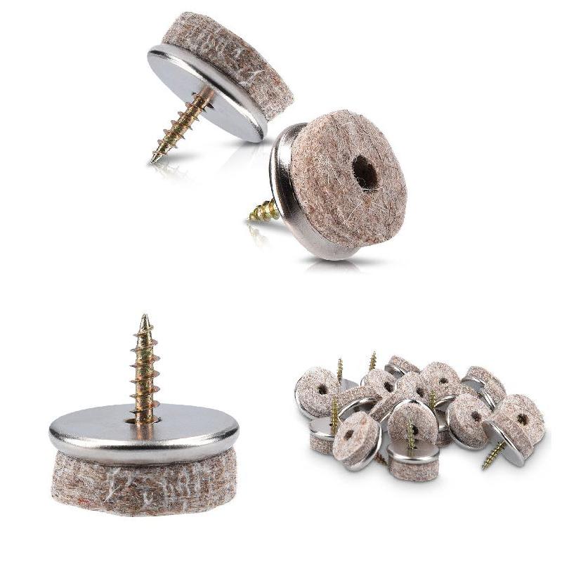 20 Meubels Anti-Slip Slijtvaste Vilt Slideway Met Schroef Stoel Vloer Bescherming Meubels Cup Meubels hardware