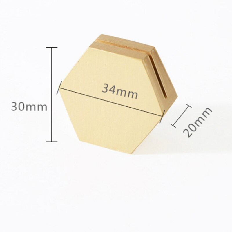 Brass Retro Card Display Stand Picture Photo Clip Business Name Card Base Desk Sign Holder Metal Label Holder Home Decoration: A-Hexagon