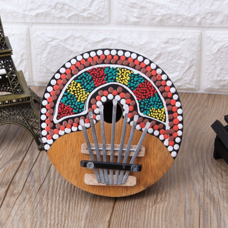7 näppäinsormi kalimba peukalo piano tasku viritettävä kookospähkinänkuori maalattu näppäimistö marimba puinen soitin