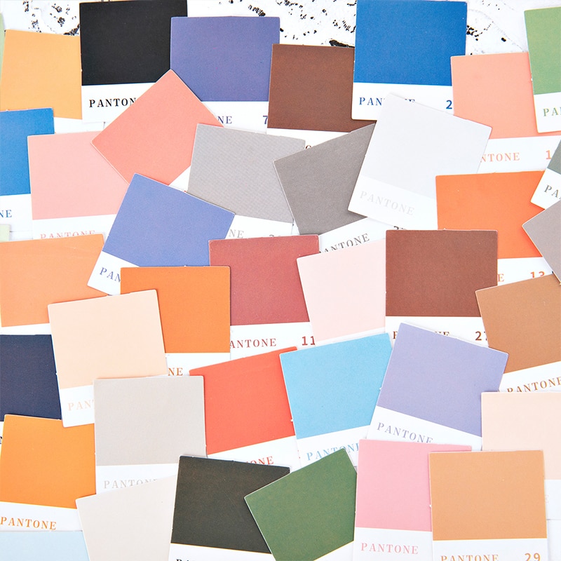 45 stk pantone klistermærker sæt 44mm mini farve kort klistermærke etiket tag dekoration segl dagbog dagbog skole elev  a6398