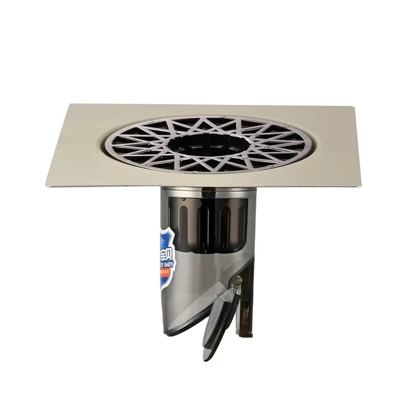 Desagüe de suelo de ducha cuadrado de acero inoxidable con cubierta de filtro extraíble, escurridor de bañera, rejilla de residuos para accesorios de cocina y baño
