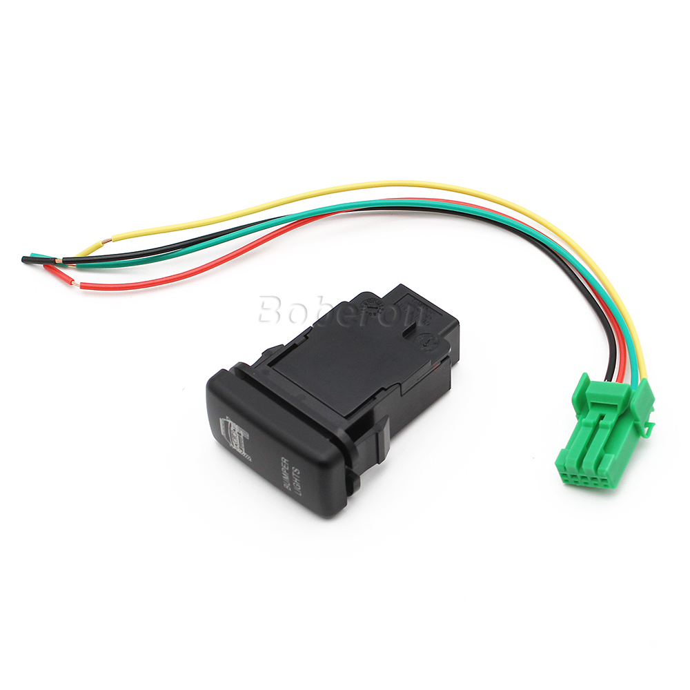 12V Red LED Push Button Switch Bumper Lights Button For Toyota Landcruiser Hilux Prado 120 FJ CRUISE