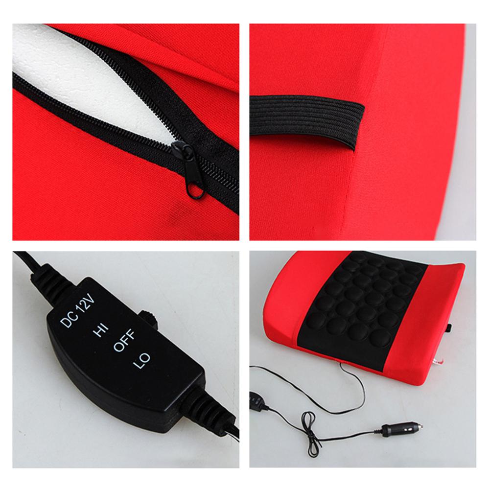 Cojín eléctrico para el coche, masajeador Lumbar, alivio de la presión, soporte para la cintura