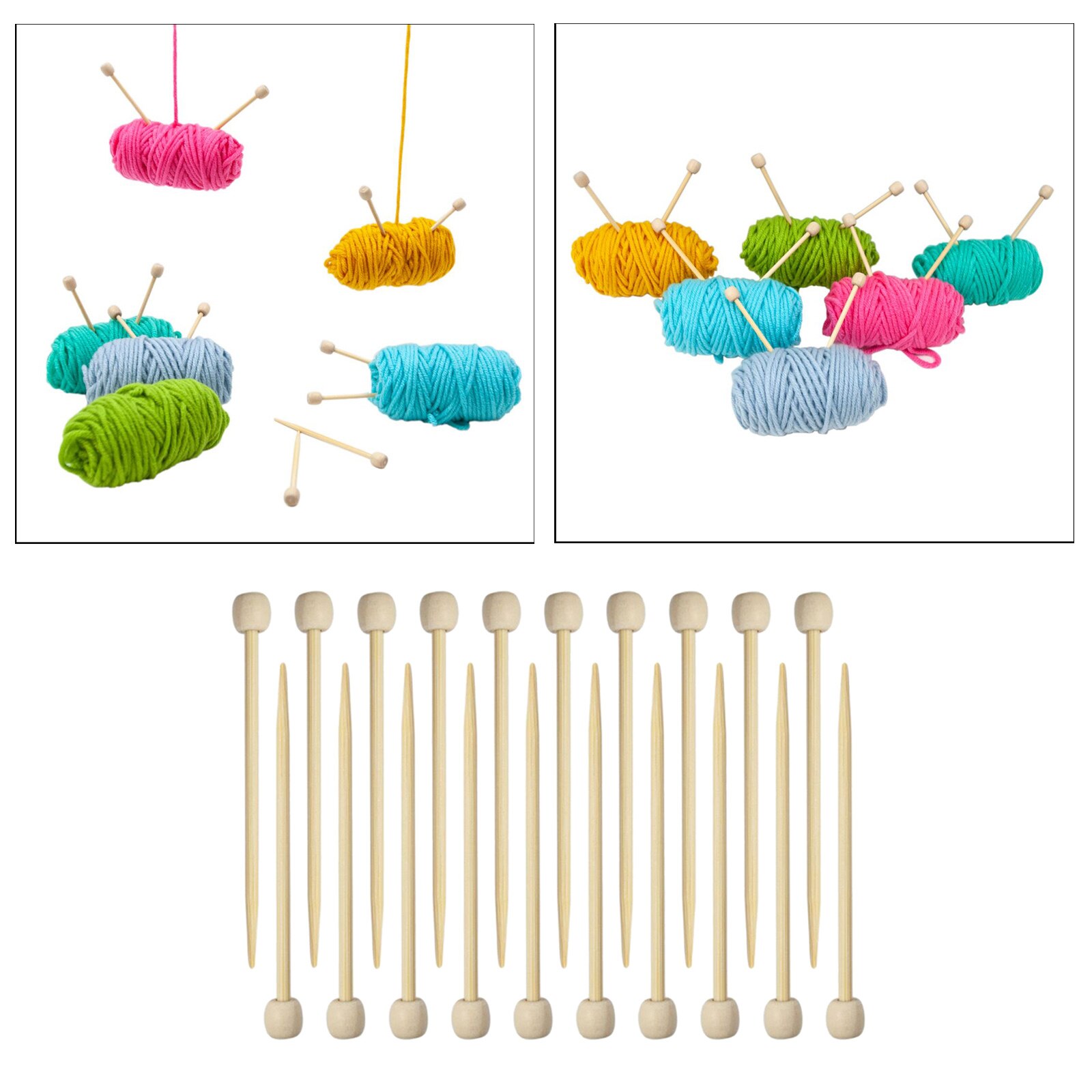 Bamboo Knitting Needles Set Carbonized Wooden Knit Needle Set for Handmade