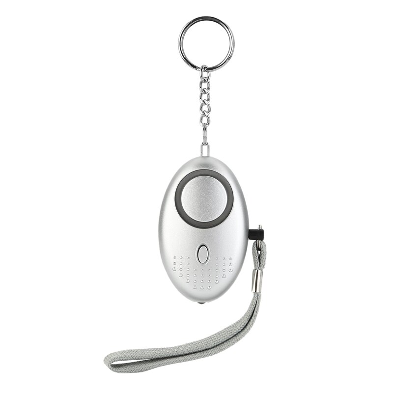 Emergency Personal Alarm, Security Alarm Key Chain With Led Flashlight - Silver