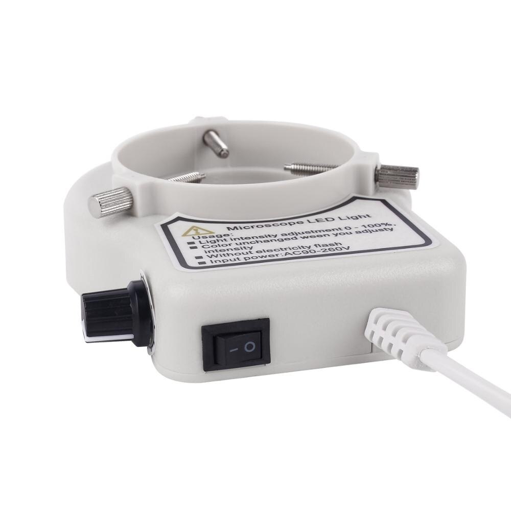 Microscoop Led Ring Licht Verstelbare Helderheid Industriële Microscoop Camera Lichtbron Verlichting Wit/Zwart Eu/Us/Au/Uk