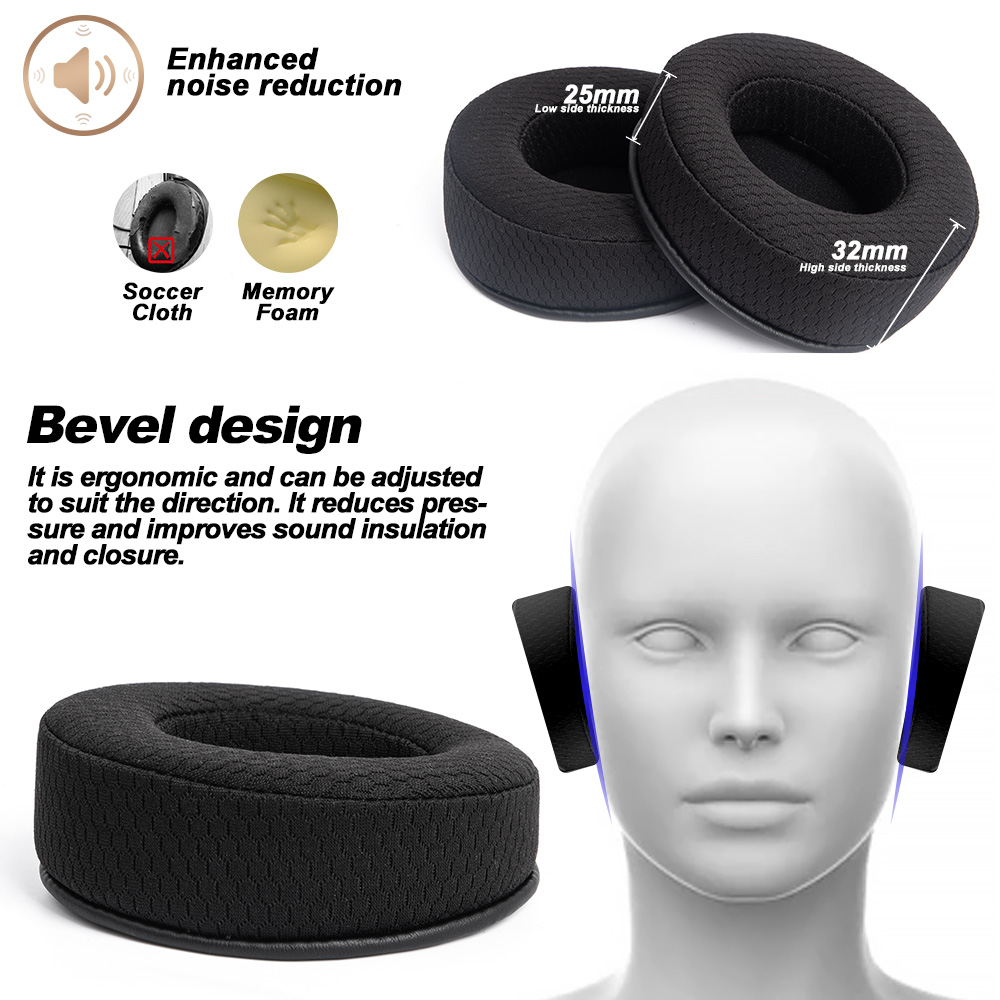 Almohadillas de repuesto para auriculares, orejeras HP Omen MindFrame, almohadillas para auriculares para juegos, tela de malla, cubiertas para memoria, esponja, proteína suave