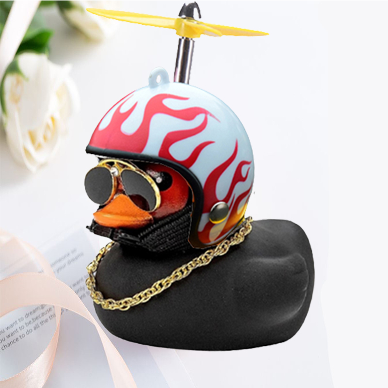 Pato de coche con casco, colgante de viento roto, pato amarillo pequeño, Motor de bicicleta de carretera, casco, accesorios de ciclismo sin luces: Morado