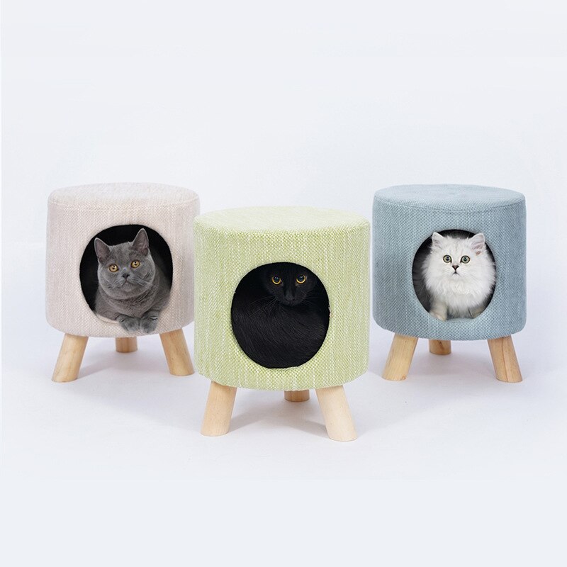 Rattan Furniture Leisure Round Four Seasons Semi Closed Breathable Cat And Dog Kennel Stool Outdoor Modern Simple Style