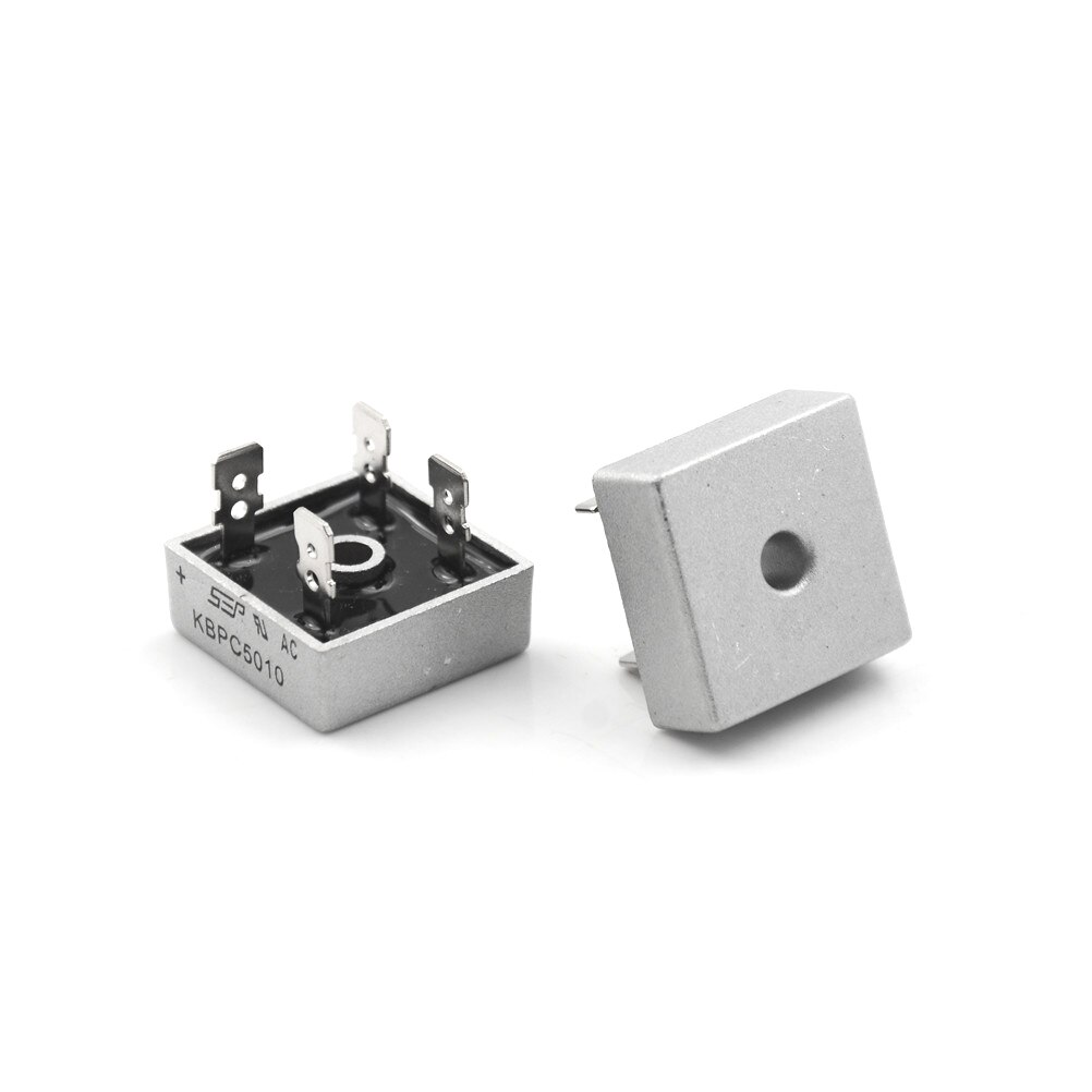 5PCS Diode Metal Case Bridge Rectifier Kbpc5010 50A 1000V