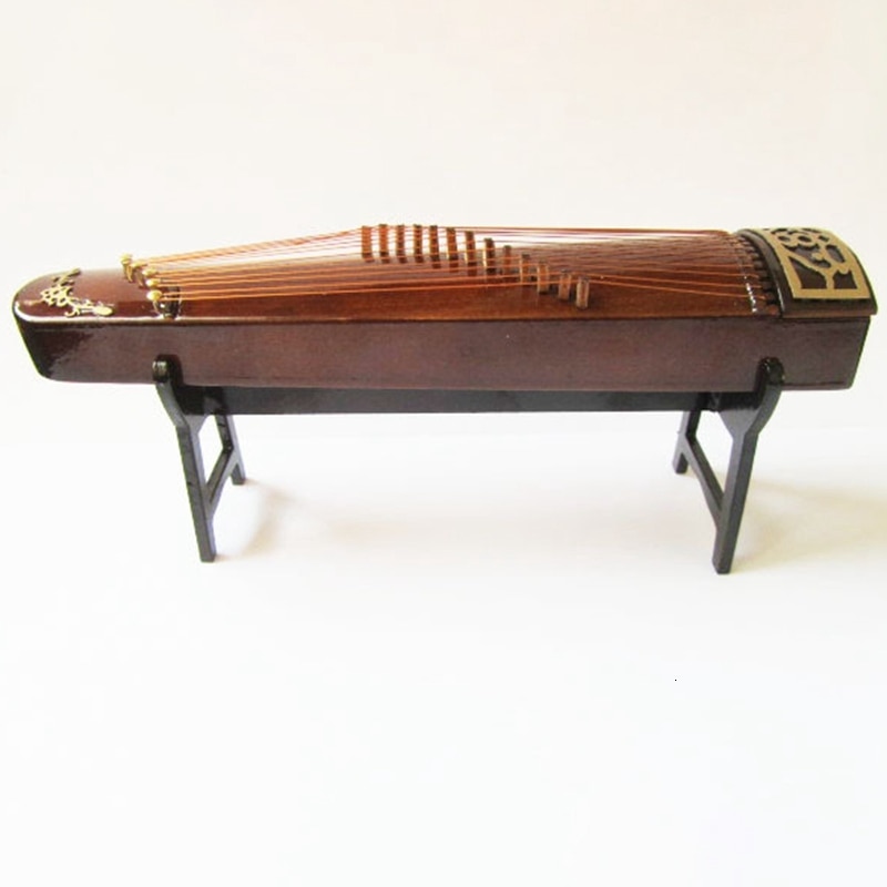 Mini guzheng kinesisk traditionelt musikinstrument guzheng samling dekorativ boks musikinstrument