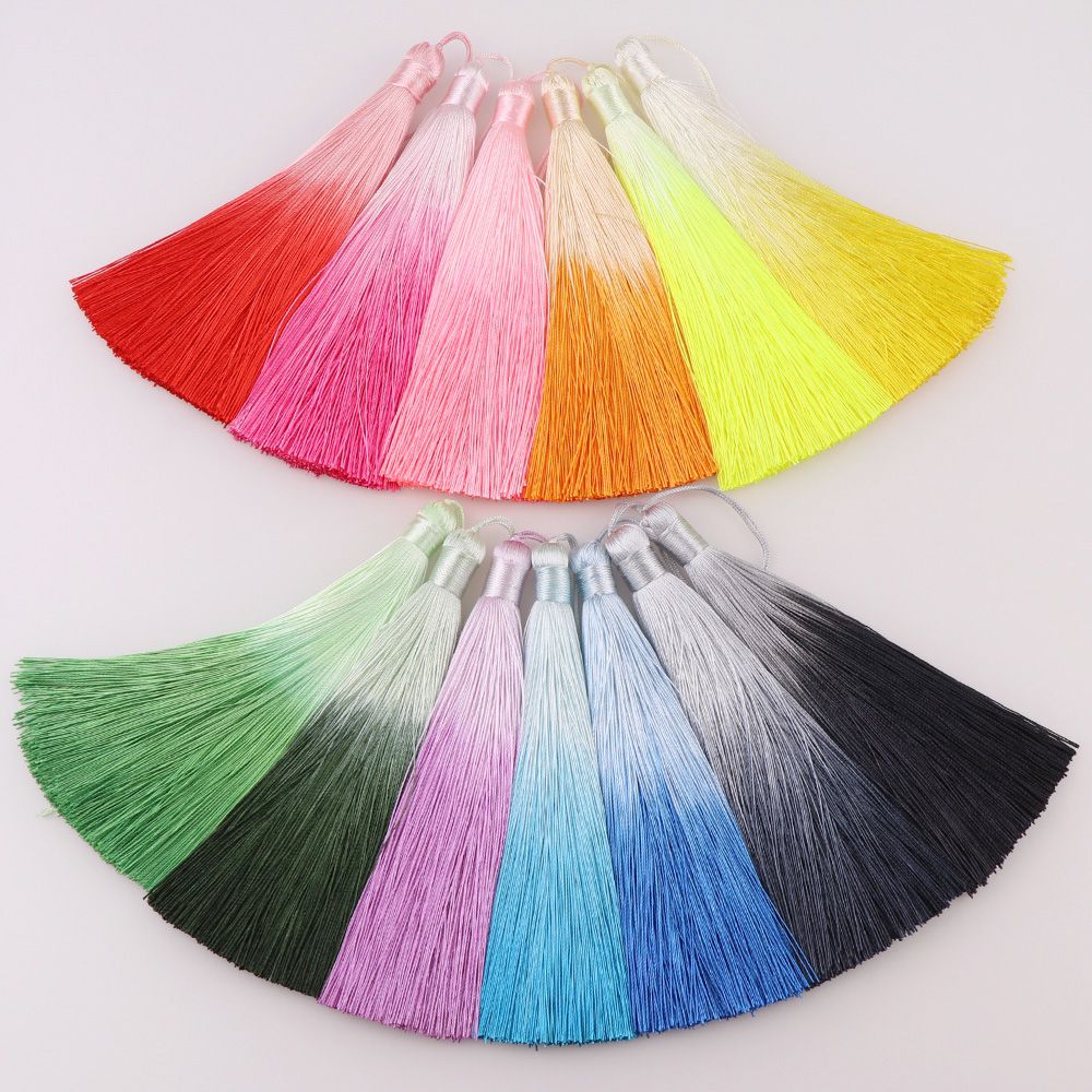 gradient farge stor størrelse skumring 2 stk/sett myk polyester silke skumring med skrog kvinner gjør-det-selv øredobber smykketilbehør