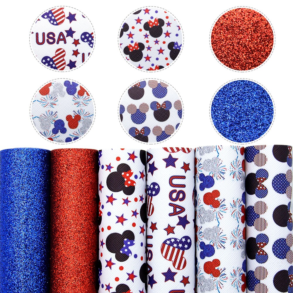 20*33cm Cartoon Faux Synthetic Leather Set Fabric For Bows Leather Crafts DIY Handmade Material Earrings,1Yc20504: 1101532001