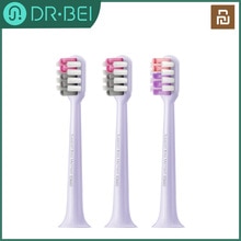 DR.BEI-cabezal de cepillo de dientes eléctrico, para BY-V12, Color negro/morado, Sónico, 3 unidades/juego, XIAOMI YOUPIN