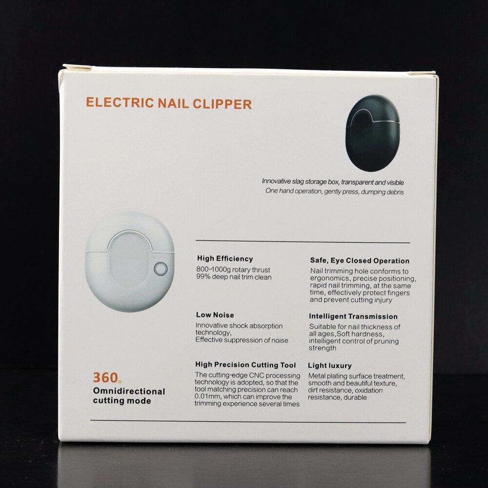 Protable Electric Nail Clipper Device Automatic 500mah Battery Trimmer Cutter Scissors Anti-Splash machine Manicure Drill