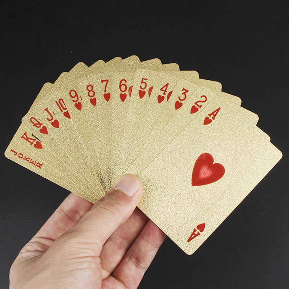24K Gold Speelkaarten Plastic Poker Game Waterdicht Speelkaarten Magic Kaarten Bordspel Familie Thuis