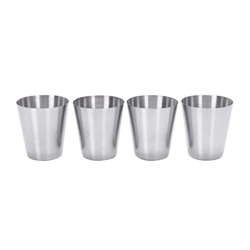 4 Stuks Rvs Cups Mok Met Pu Cover Case Koffie Thee Bier Camping Tumbler: Default Title