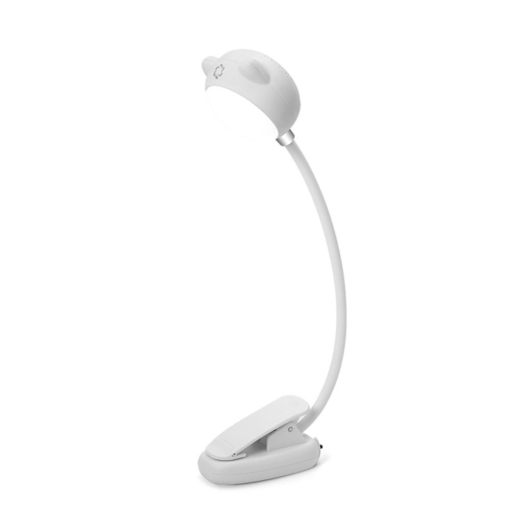 Rechargeable Clip-on Study Light Gooseneck 12 LEDs Dimmable with Bluetooth Speaker Functionspeaker clip light: White